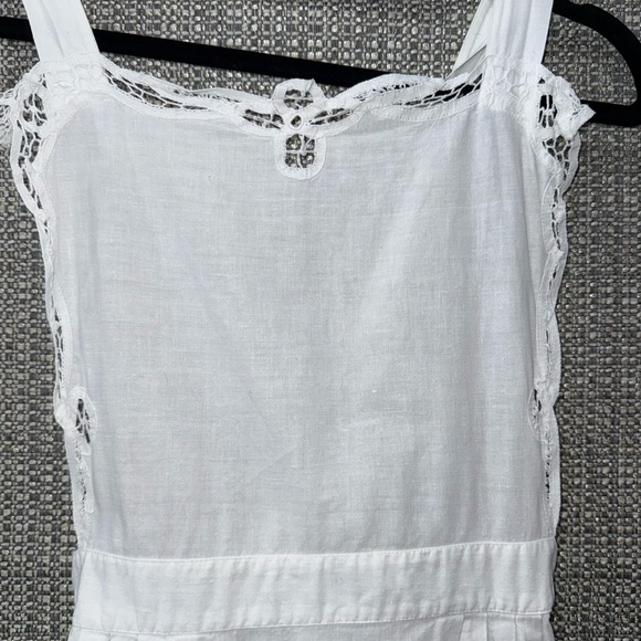 Handmade Battenburg Vintage Linen Apron Victorian Maid size M/L - Picture 4 of 12